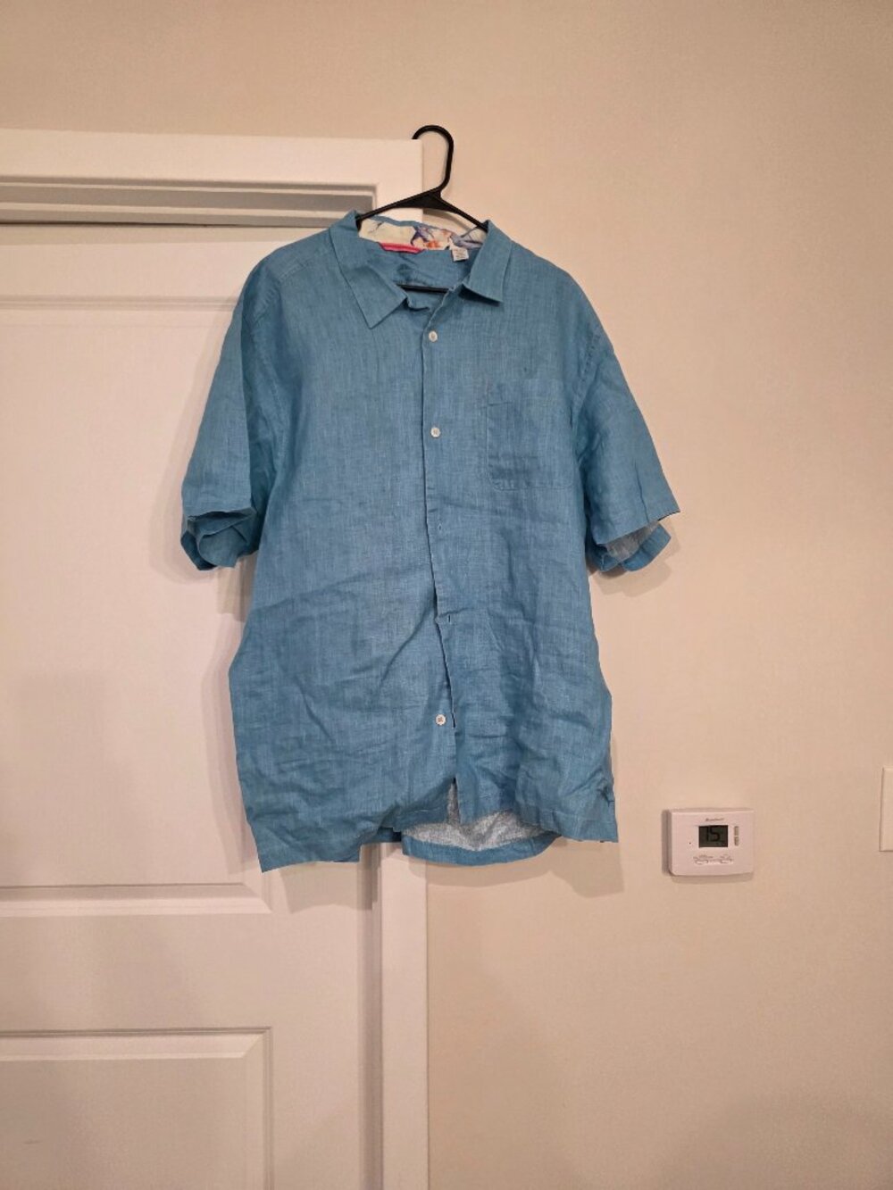Tommy Bahama 100% Linen Camp Shirt Blue Men's XXL / TTG